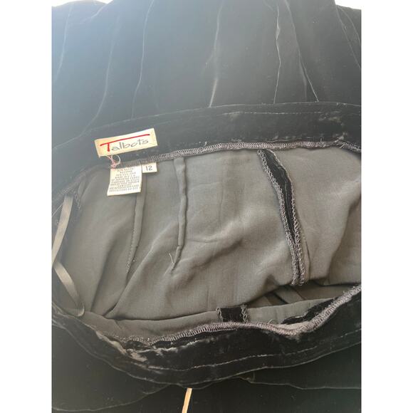Talbots Rayon & Silk Velvet Leisure Cocktail Pants Wide Leg Black Size 12 SG - Picture 6 of 8
